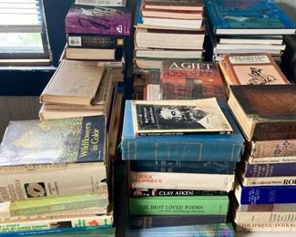 Lots of books! Hardbacks, paperbacks, fiction, non-fiction, biographies, cookbooks, reference books, and more!