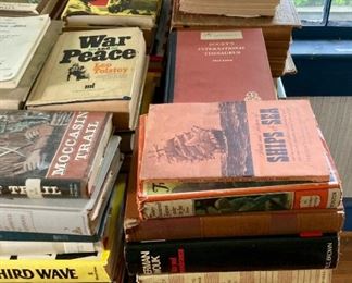 Lots of books! Hardbacks, paperbacks, fiction, non-fiction, biographies, cookbooks, reference books, and more!