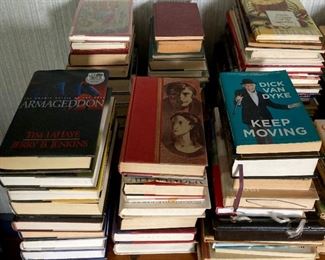 Lots of books! Hardbacks, paperbacks, fiction, non-fiction, biographies, cookbooks, reference books, and more!