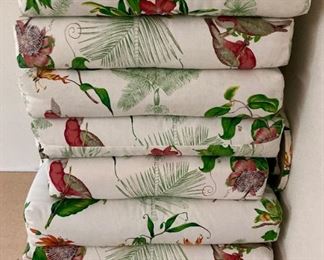 Five floral seat cushion sets (seats and backs)