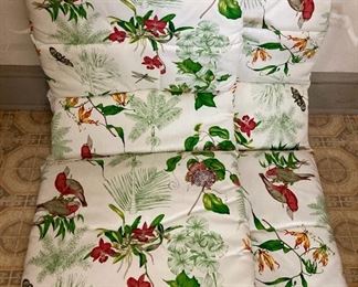Two floral seat lounger cushions