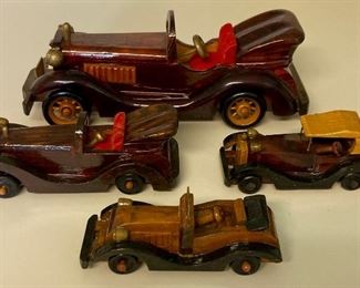 Vintage hand-made wooden cars