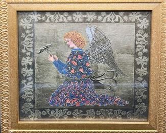 Renaissance style angel, Bombay Company print titled "Guardian of Medicine" by Kay Jackson