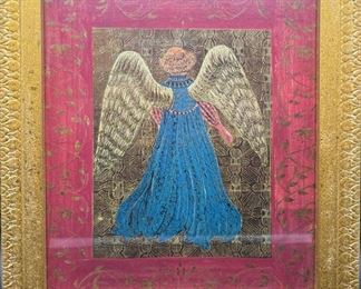 Renaissance style angel, Bombay Company print titled "Guardian of Secrets" by Kay Jackson