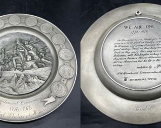 Pewter "We Are One" Bicentennial Plate