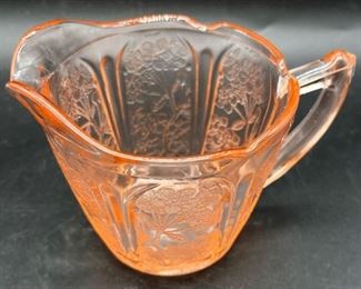Pink Depression Glass Cherry Blossom Creamer