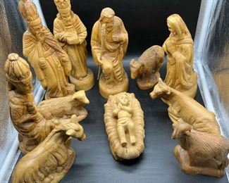 Vintage Olive Wood Nativity Scene