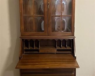 Glass front secretary desk