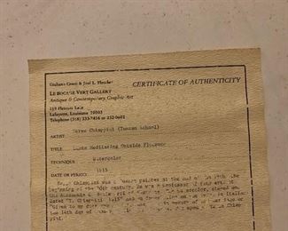 the back of the Terzo Chiappini painting—
NOTE in the video I mention that the SLI president Joel Fletcher owned this painting. It’s from the collection of his son Joel Fletcher III. 