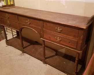 This vintage piece came from the Hay Adams Hotel in Washington, DC. The hotel sits across Lafayette park from the White House. We also have architectural prints of which there are 2 or 3 also came from the Hay Adams hotel and once hung in guest rooms. We've owned them for almost 30 years and acquired them once they were no longer used at the hotel. The piece probably goes back to the 50's or before, the prints are probably 60's vintage.