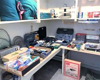 Fishing, garage and tools misc.