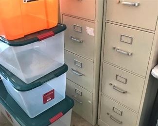 Filing cabinets and tubs