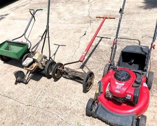Lawn mower, edger, fertilizer spreader, push mower