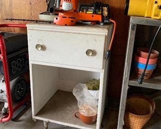 Mid century night stand, hedge clippers