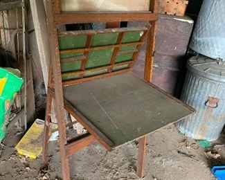 Antique school desk / chalk board 