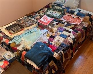 Antique patchwork quilt, doll clothes, kids clothes