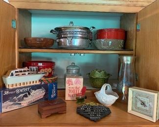 Mid century pitcher, serving trays