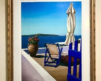 Dreaming serigraph by Medvedev (1931-2015). Working in a variety of media throughout his career, including painting, printmaking, watercolor and sculpture, artist Igor Medvedev's art is characterized by a focus on structure, deep colors, a masterful use of light and shadow, and a tranquil, peaceful mood.