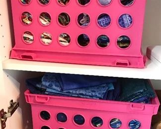 Craft Storage Crates with a Plethora of Fabrics ( 4 Crates total, Filled to the Brim!) 