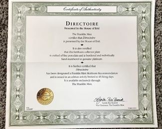 Directoire- Presented by the House of Erte and certified by the Franklin Mint
