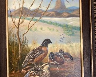 Ed Santuanegro original art--partridges