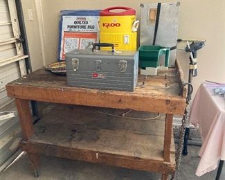 sturdy work bench, Craftsman toolbox