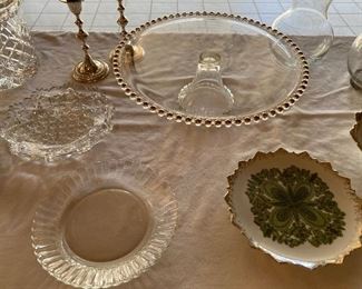 Candlewick cake stand, crystal and glass