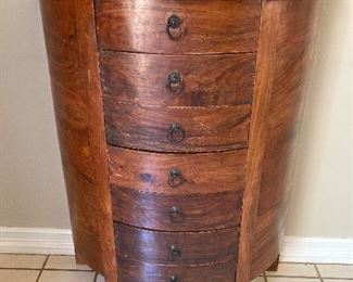 vintage seven-drawer demilune chest