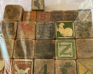 vintage wood blocks