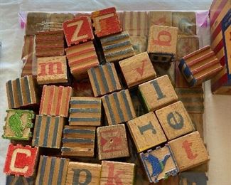 vintage wood blocks