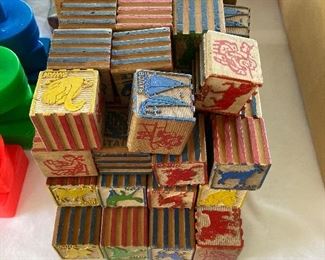 vintage wood blocks