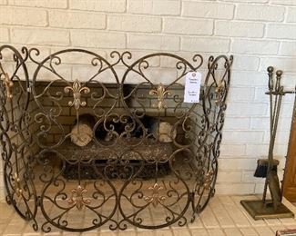 fireplace screen and tools