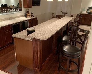 Five beautiful swivel bar stools