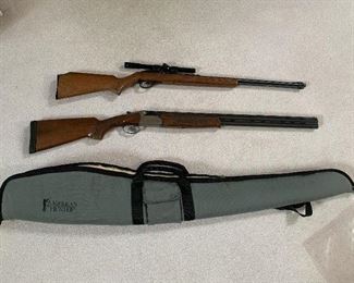 12 Gauge Armi F & F Armsport over and under shotgun, Marlin model 60 rifle with scope