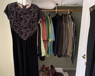 Dresses, clothes, shoes, bedding