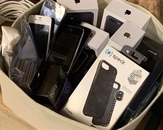 Old iPhones, cases, electronics