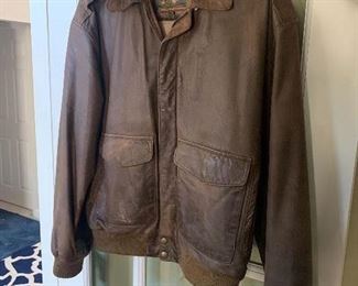 Vintage leather bomber jacket