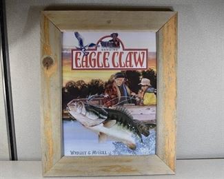 Framed Eagle Claw Tin Sign | Wright & McGill | 20"x16.5"