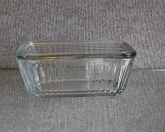 Reproduction Glass Lidded Refrigerator Dish | Anchor Hocking | 1932 Vintage Design | 3.75" x 8.75" x 4.75"