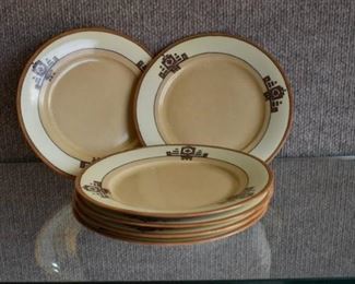 Vintage Lot of 6 Czechoslovakia Brown/ Tan Plates | 7.25"