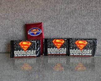Lot of 4 Sealed Packs DC Superman Trading Cards | Doomsday Death of Superman | Man of Steel Platinum Series