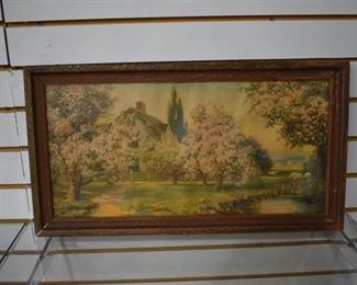 Vintage "Blossom Time" by R. Atkinson Fox Lithograph | Borin Mfg. Co. | 12.25" x 22.25"