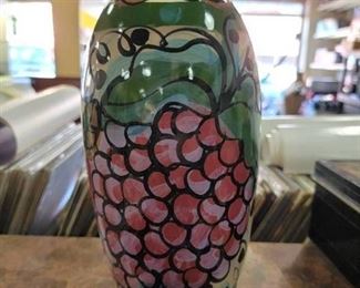 Handpainted Italian Style Grape Vase | 12" H