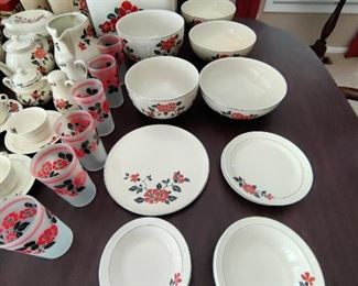 HALLS BRAND - "RED POPPY" VINTAGE SERVING CHINA COLLECTION