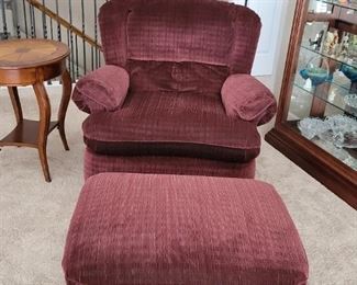 LANE BRAND - OVERSIZED HEAD CLOTH CHAIR & OTTOMAN