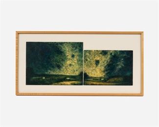 34. DAVID MELBY Pair of Oil Paintings on Paper (1991)