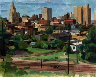 37. WILBUR NIEWALD "Kansas City, 20th & Charlotte" (1979 Oil)