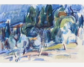 38. WILBUR NIEWALD "Florence" (Watercolor ca. Late 1960s)