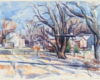39. WILBUR NIEWALD "Studio View East" (1973 Watercolor)