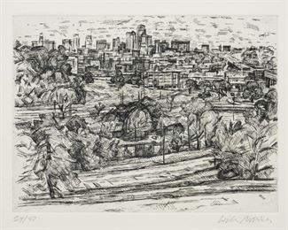 41. WILBUR NIEWALD "KC from Quality Hill" (1989 Etching)